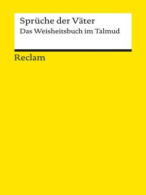 cover image of Sprüche der Väter. Das Weisheitsbuch im Talmud
